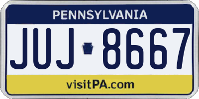 PA license plate JUJ8667