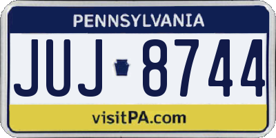 PA license plate JUJ8744