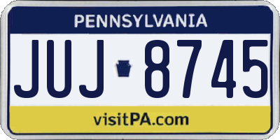 PA license plate JUJ8745