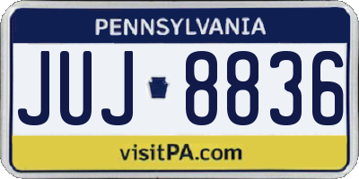 PA license plate JUJ8836