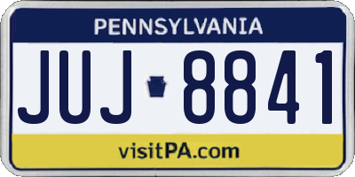 PA license plate JUJ8841