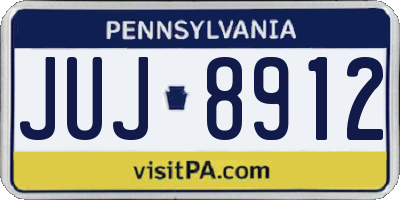 PA license plate JUJ8912