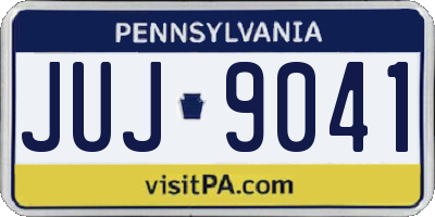 PA license plate JUJ9041