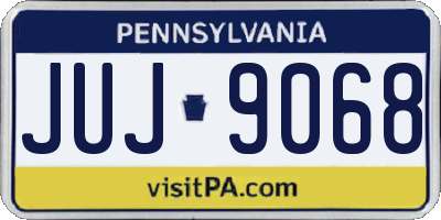 PA license plate JUJ9068