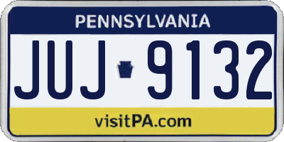 PA license plate JUJ9132