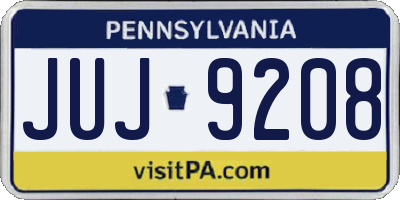 PA license plate JUJ9208