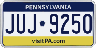 PA license plate JUJ9250