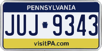 PA license plate JUJ9343