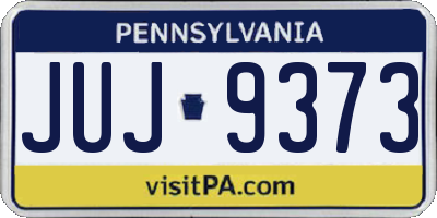 PA license plate JUJ9373