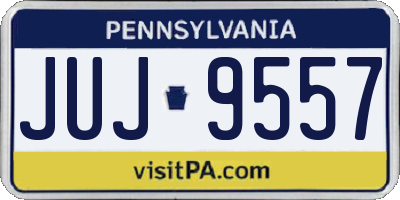 PA license plate JUJ9557