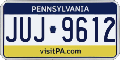 PA license plate JUJ9612