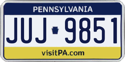 PA license plate JUJ9851