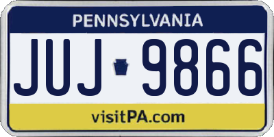 PA license plate JUJ9866