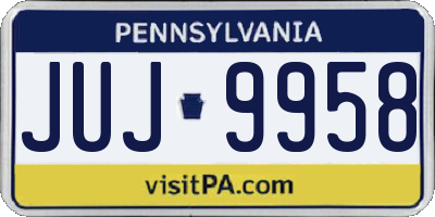 PA license plate JUJ9958