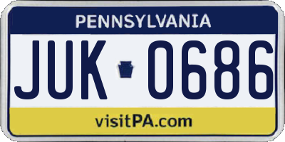 PA license plate JUK0686