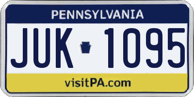 PA license plate JUK1095