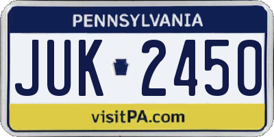 PA license plate JUK2450