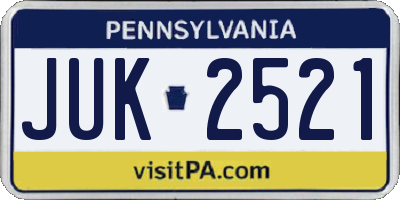 PA license plate JUK2521