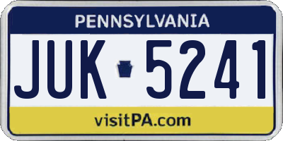 PA license plate JUK5241