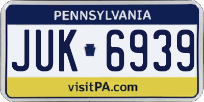 PA license plate JUK6939