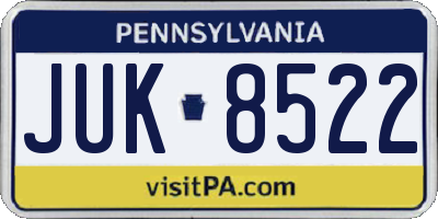 PA license plate JUK8522