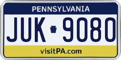 PA license plate JUK9080