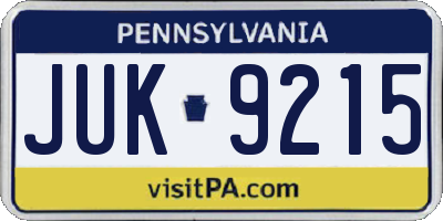 PA license plate JUK9215