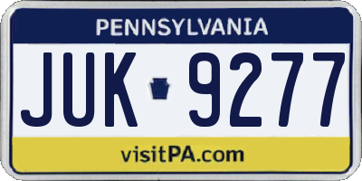 PA license plate JUK9277