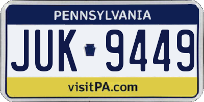 PA license plate JUK9449