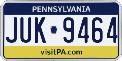 PA license plate JUK9464