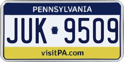 PA license plate JUK9509