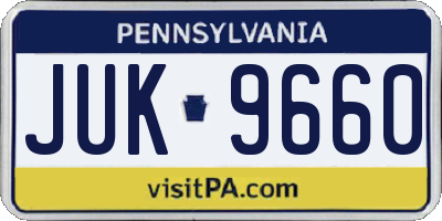PA license plate JUK9660
