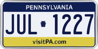 PA license plate JUL1227