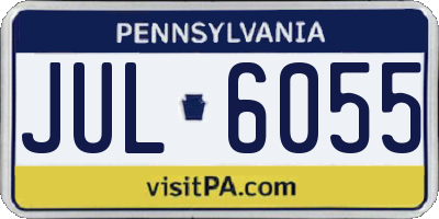 PA license plate JUL6055