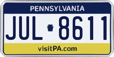 PA license plate JUL8611