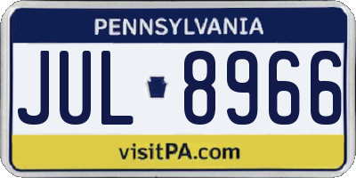 PA license plate JUL8966
