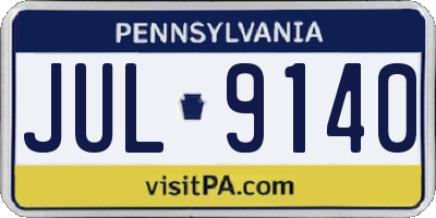PA license plate JUL9140
