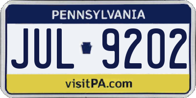 PA license plate JUL9202