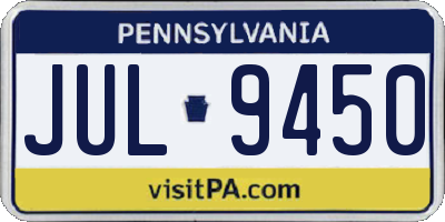 PA license plate JUL9450