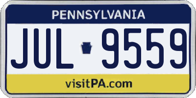 PA license plate JUL9559