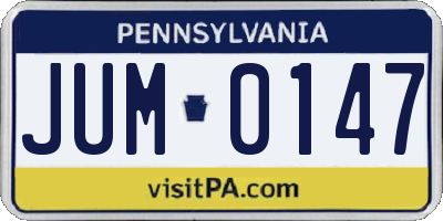PA license plate JUM0147
