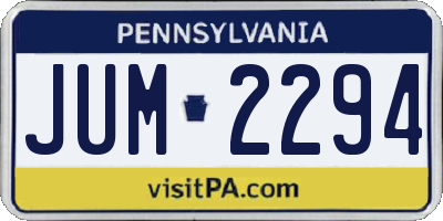 PA license plate JUM2294