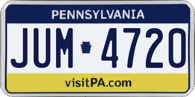 PA license plate JUM4720