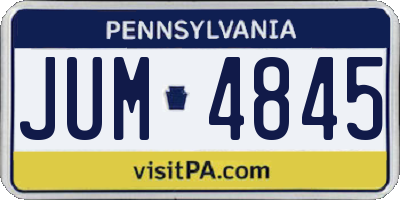 PA license plate JUM4845
