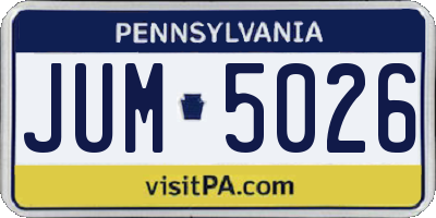 PA license plate JUM5026
