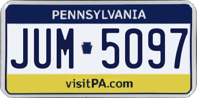 PA license plate JUM5097