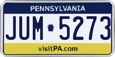 PA license plate JUM5273