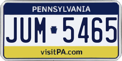 PA license plate JUM5465