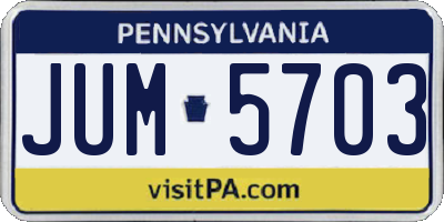 PA license plate JUM5703