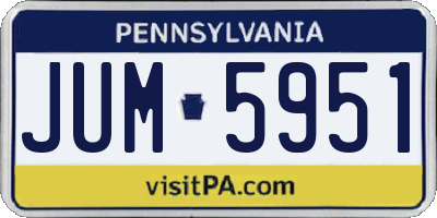PA license plate JUM5951